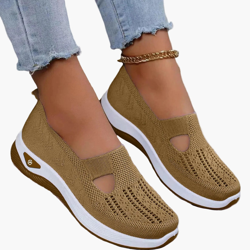 Pauline | Slip-On Knit Sneakers with Cutout Design