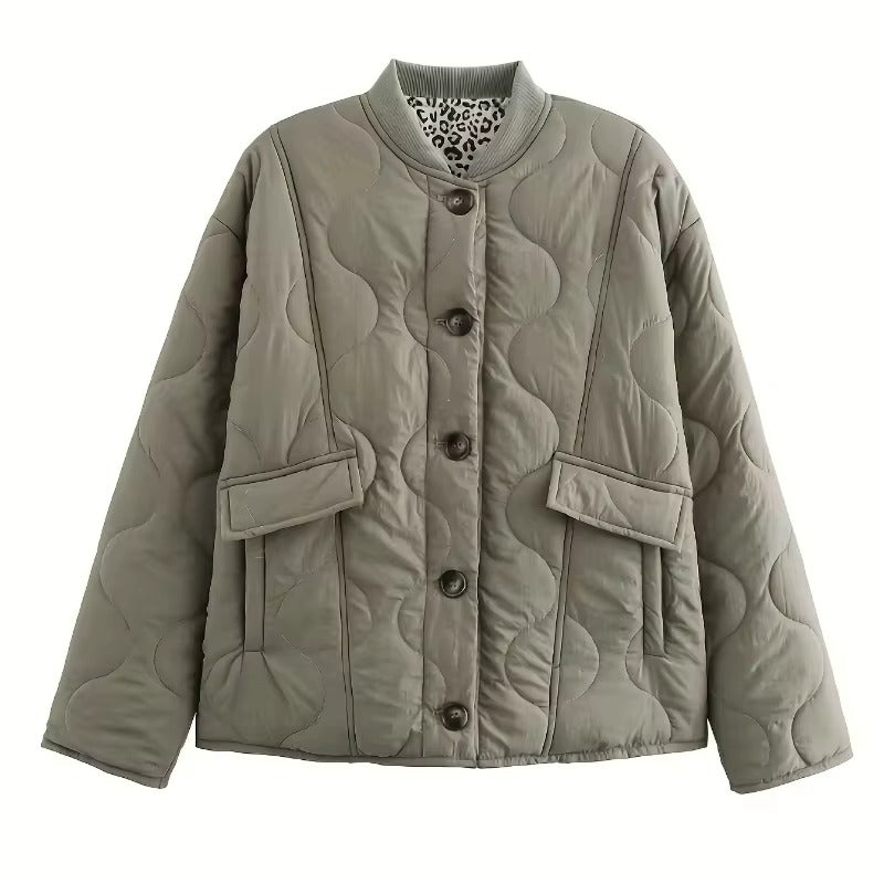 Emilia | Quilted Jacket with Leopard Lining