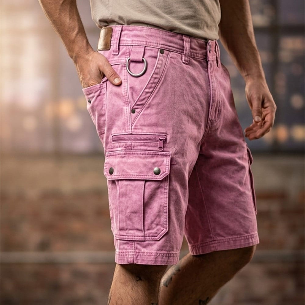 Pezeshkian | Cargo Shorts Washed Denim Style Pockets