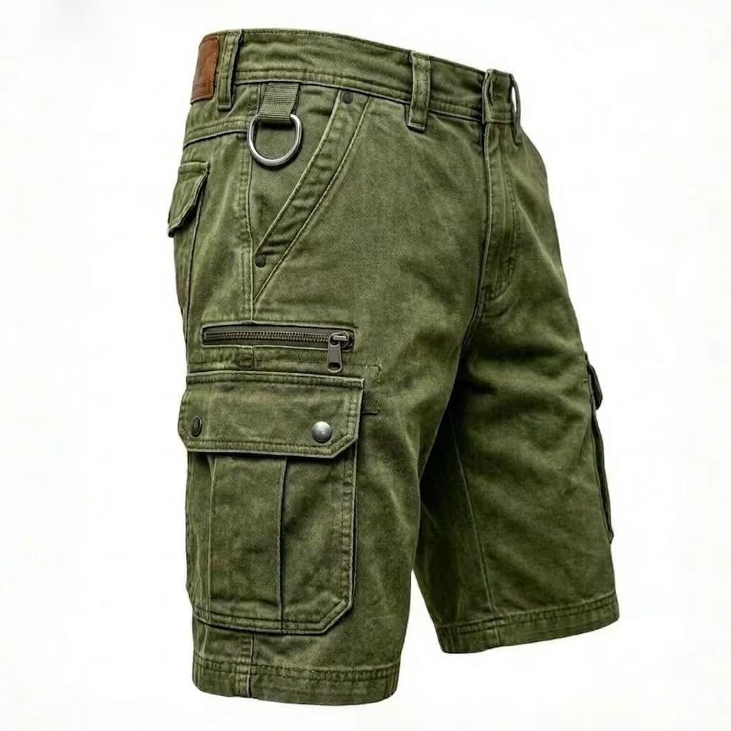 Pezeshkian | Cargo Shorts Washed Denim Style Pockets