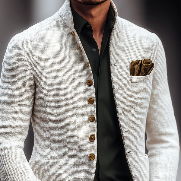 Artjom - Textured High Collar Casual Jacket