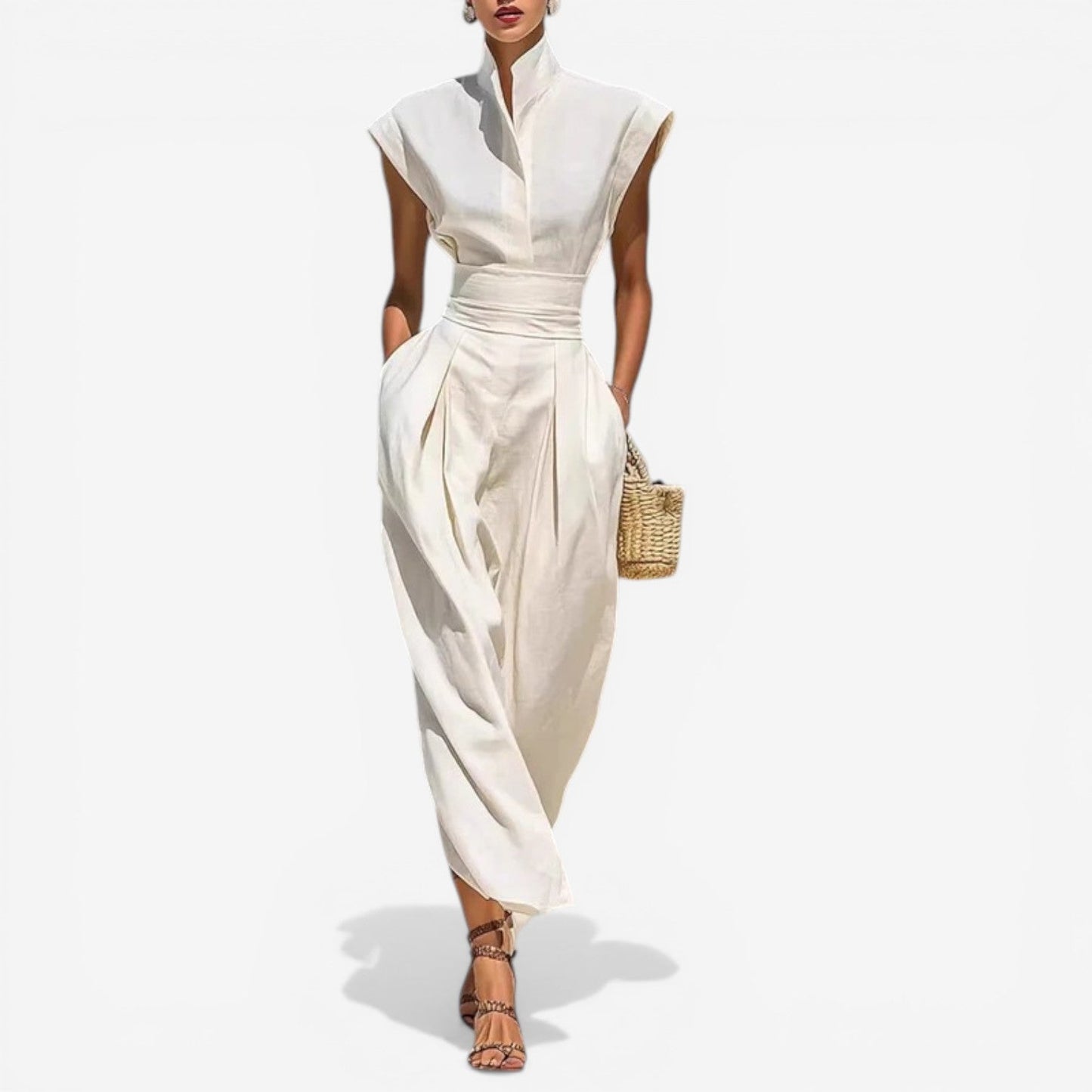 Nyrena | Jumpsuit High Neck Sleeveless Wide Leg