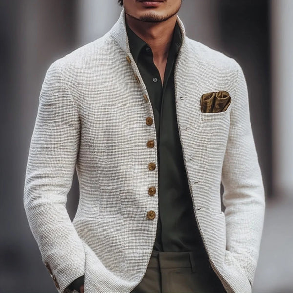 Artjom - Textured High Collar Casual Jacket