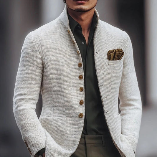 Artjom - Textured High Collar Casual Jacket