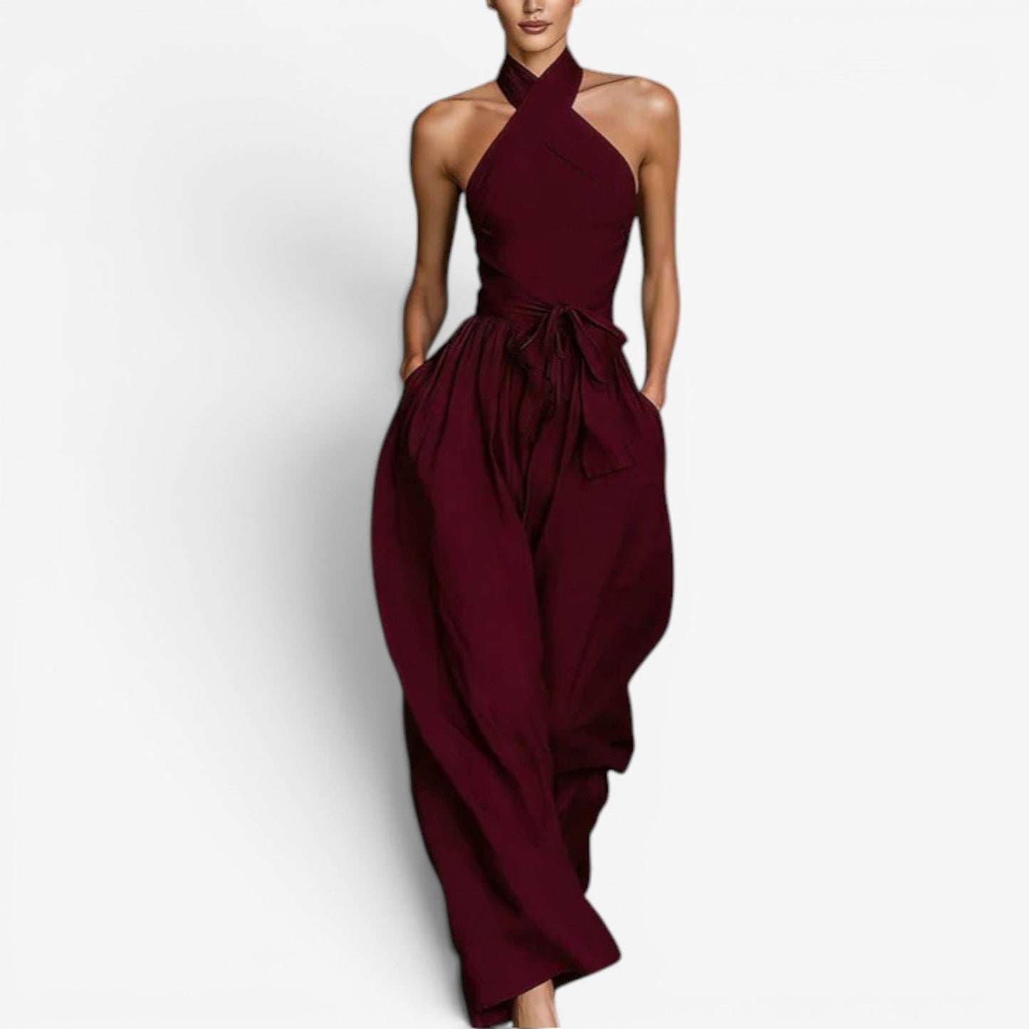 Nicholen - Wide Leg Sleeveless Jumpsuit