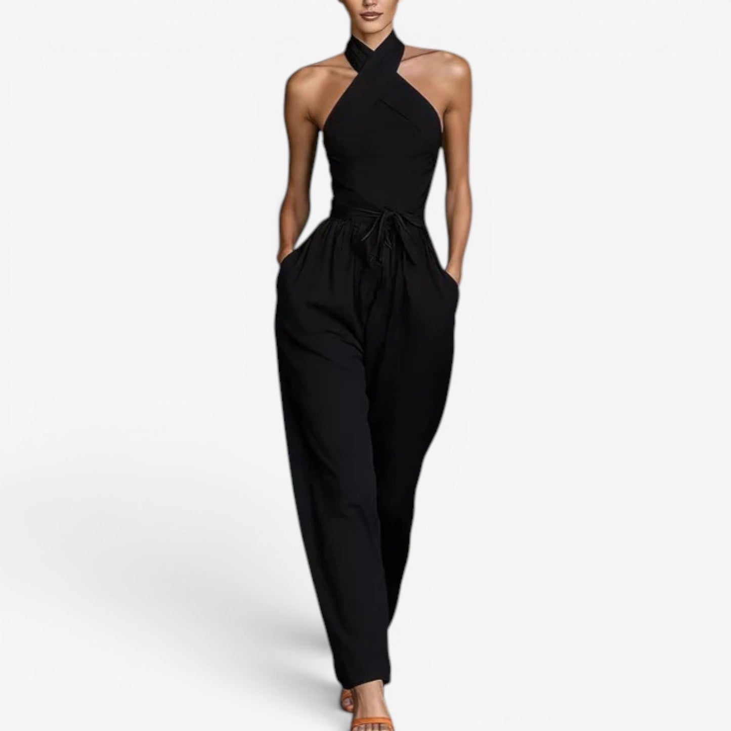 Nicholen - Wide Leg Sleeveless Jumpsuit