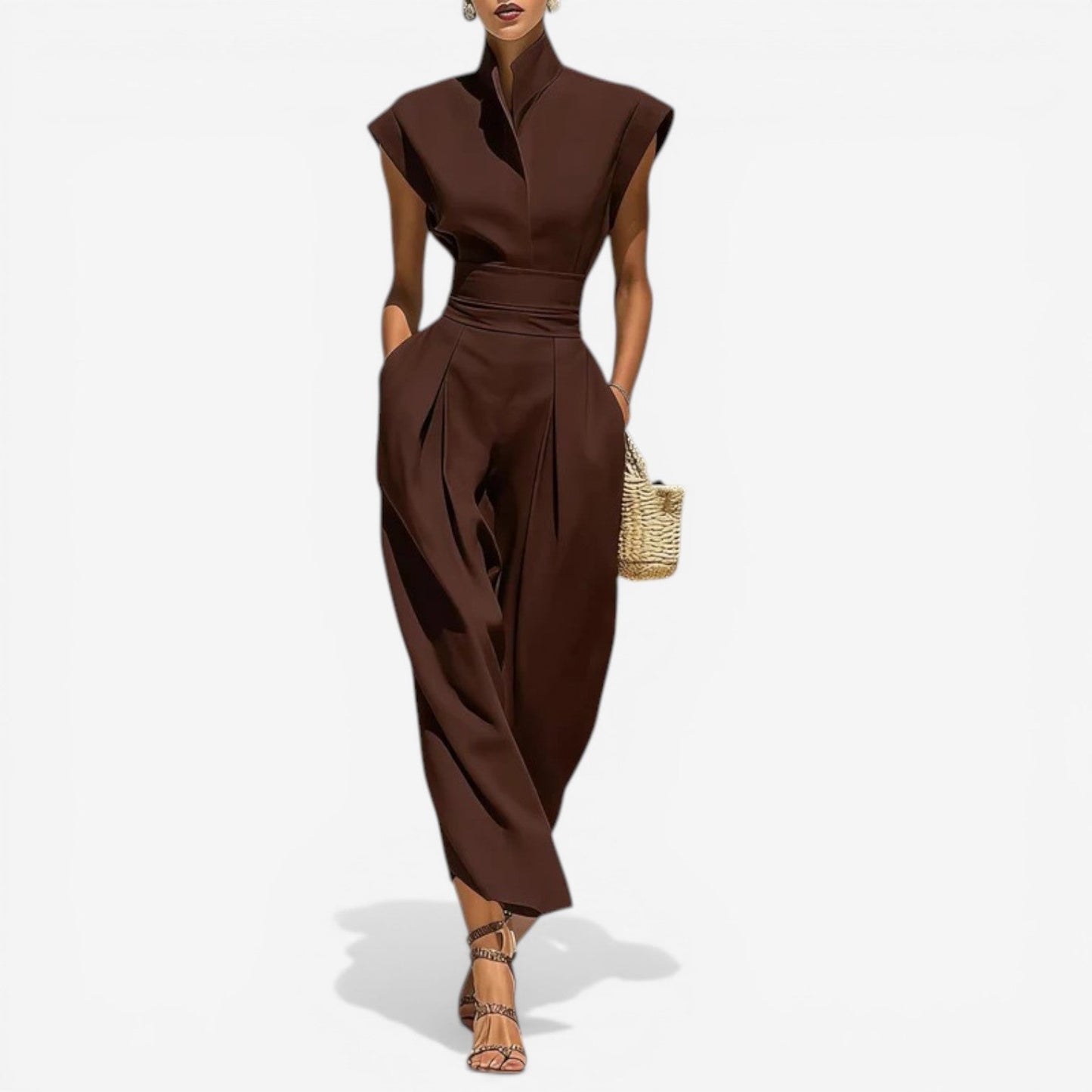 Nyrena | Jumpsuit High Neck Sleeveless Wide Leg