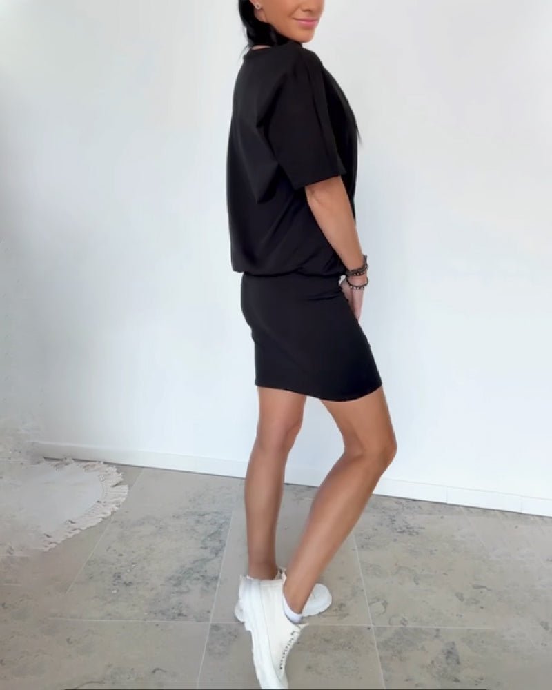 Phuthi - Short Sleeve Stretch T Shirt Dress