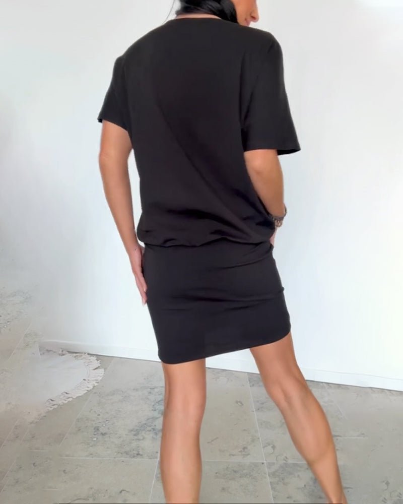 Phuthi - Short Sleeve Stretch T Shirt Dress