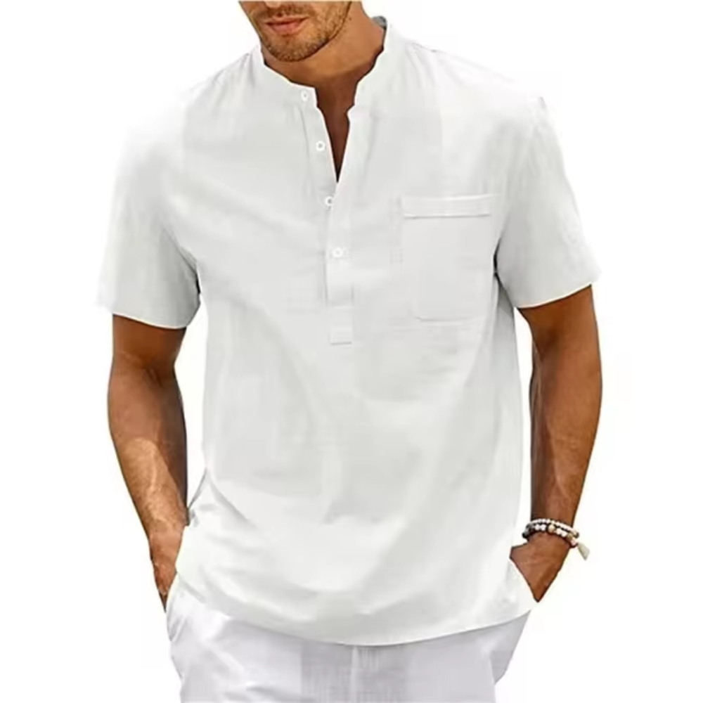 Giovani | Short Sleeve Mandarin Collar Shirt