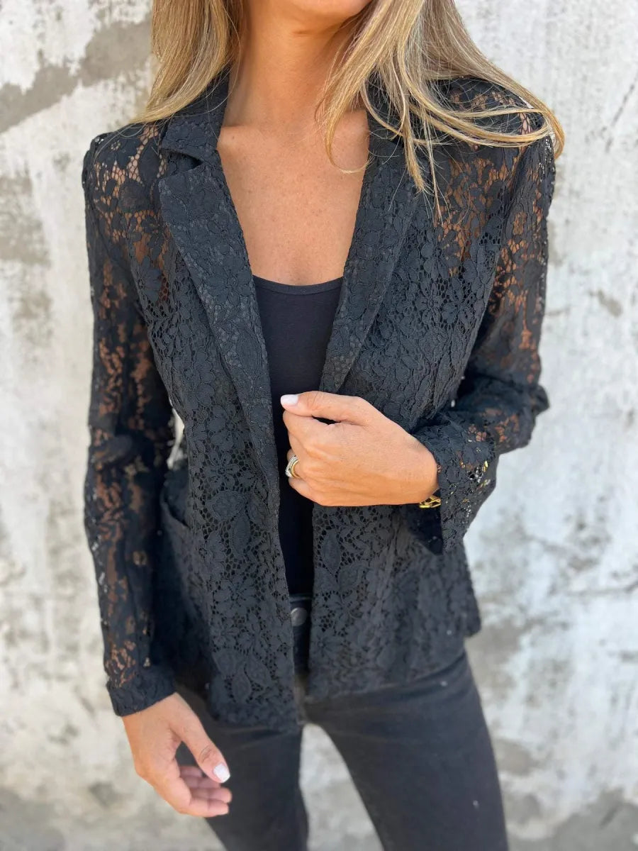 Naemi - Lace Blazer Open Front Long Sleeve