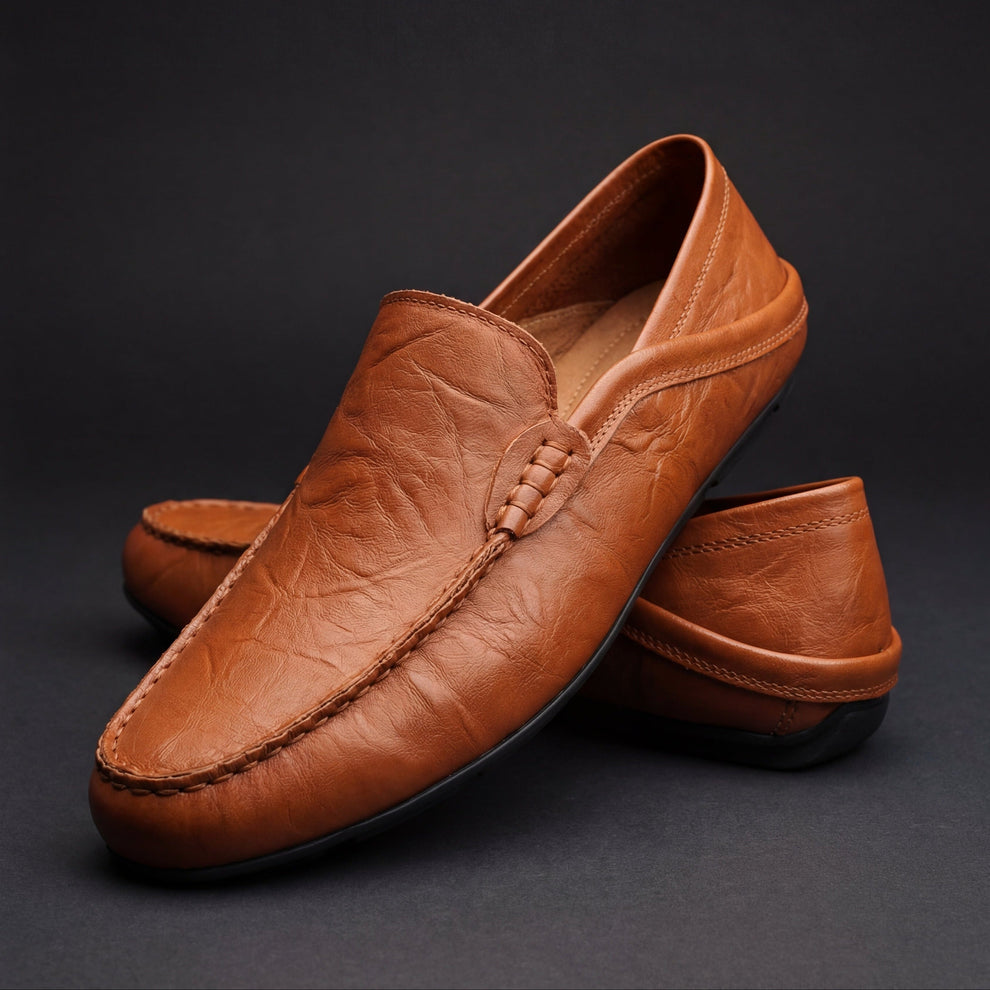 Royt | Leather Slip-On Moccasin Loafers