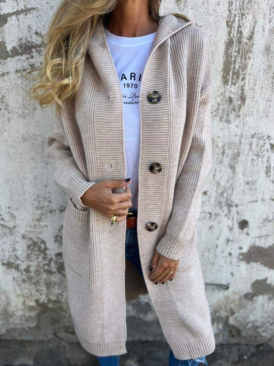 Mareena | Long Sleeve Button Front Knit Cardigan