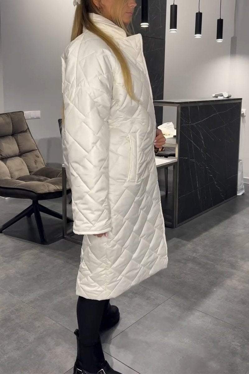 Daisy | Mid-Length Quilted Lapel Padded Coat