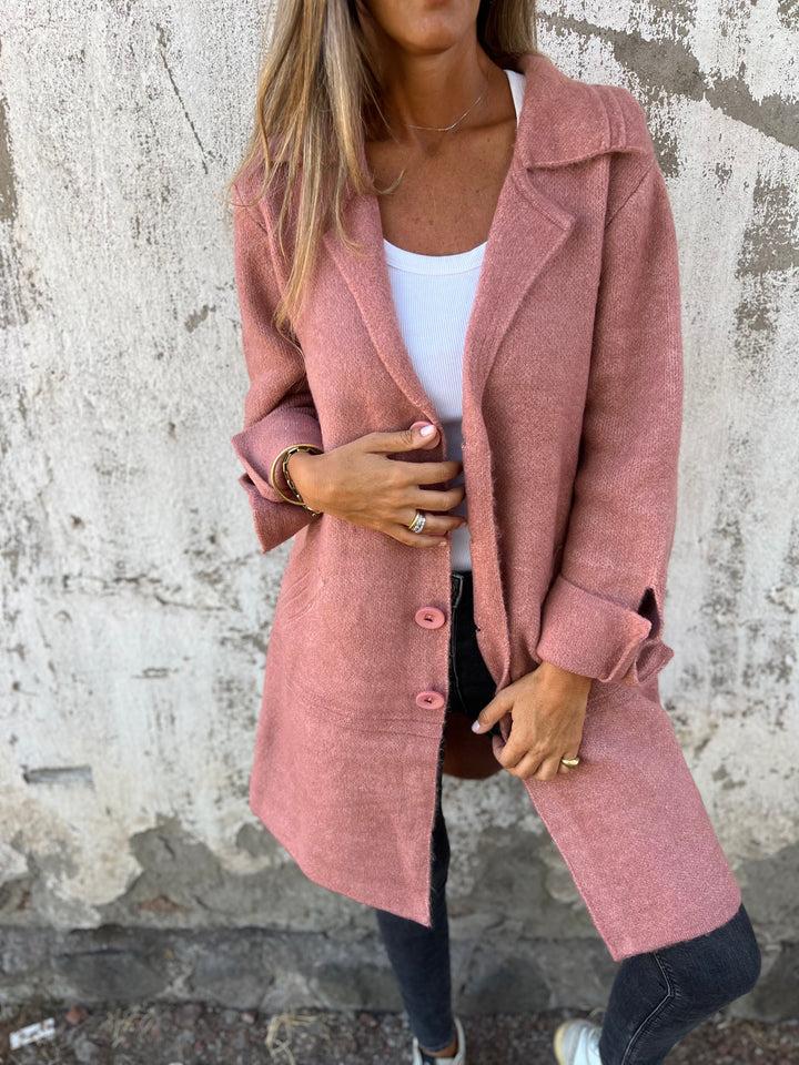 Baylea | Long Button Front Coat With Lapels