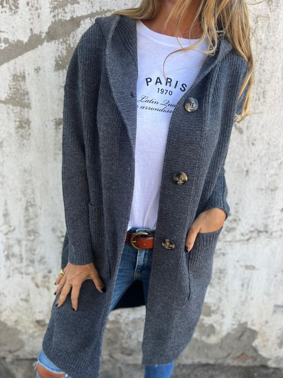 Mareena | Long Sleeve Button Front Knit Cardigan