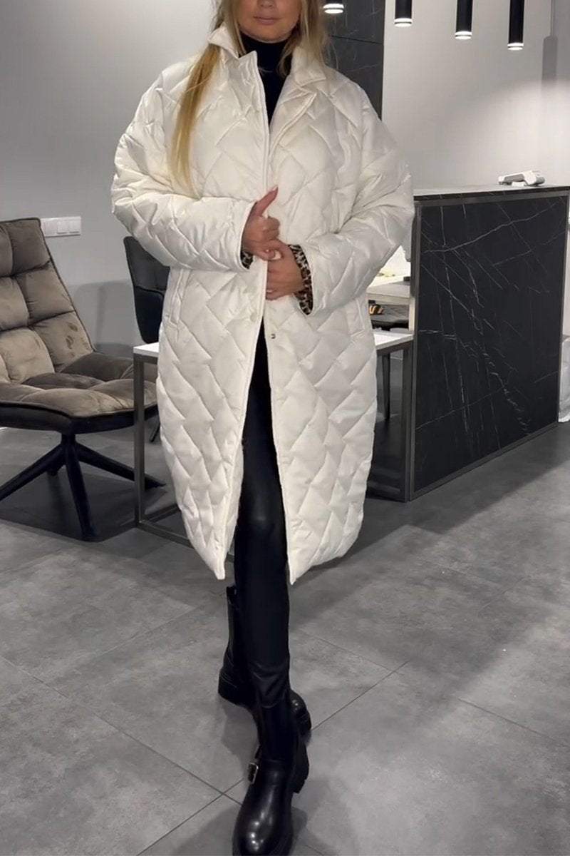 Daisy | Mid-Length Quilted Lapel Padded Coat