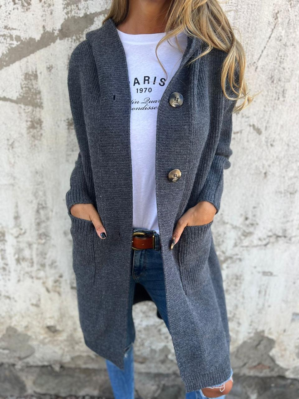 Mareena | Long Sleeve Button Front Knit Cardigan