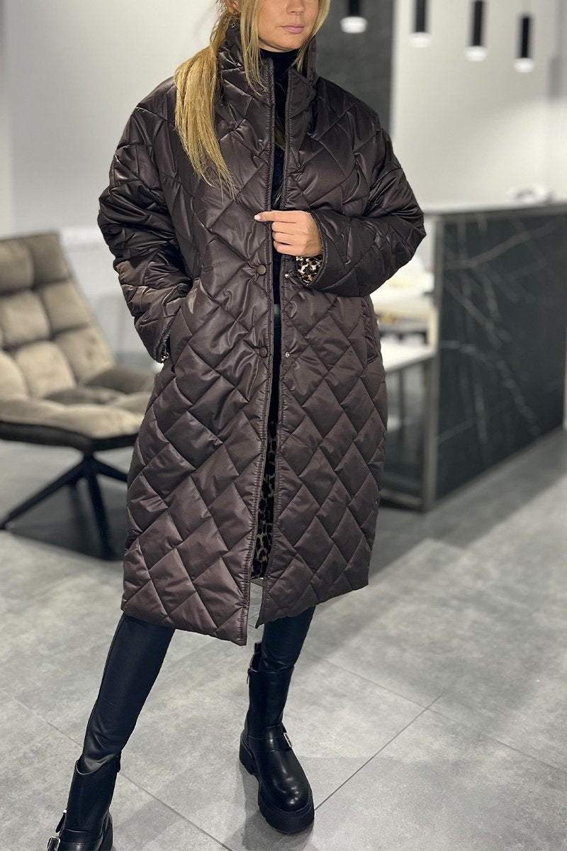 Daisy | Mid-Length Quilted Lapel Padded Coat