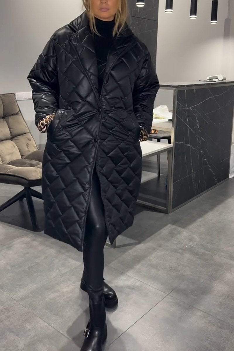 Daisy | Mid-Length Quilted Lapel Padded Coat