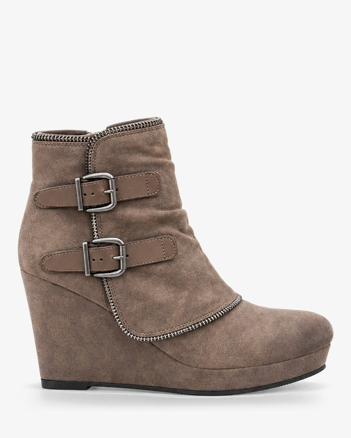 Jacinta | Ankle Boots With Wedge Heel and Buckles