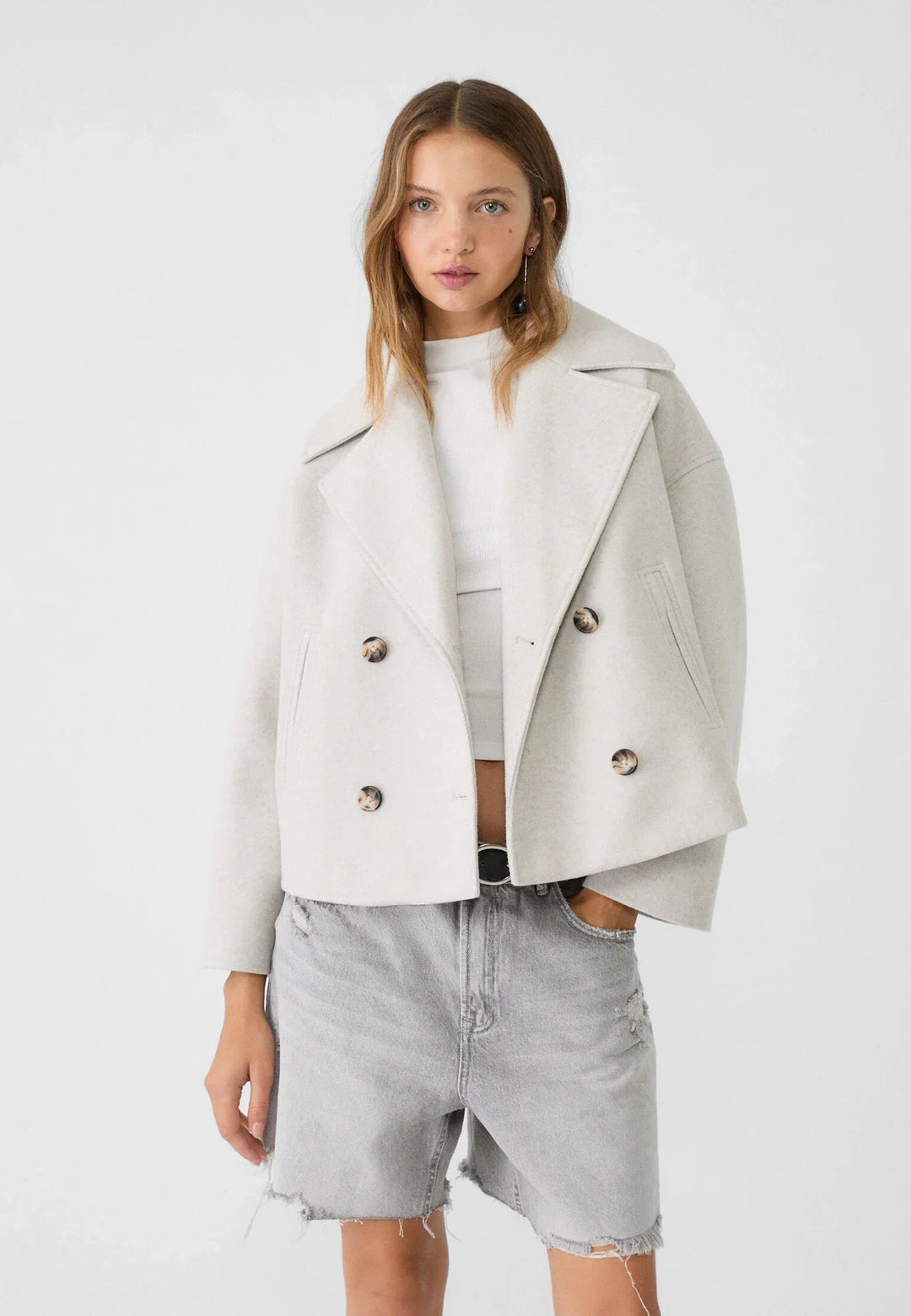 Lorraine | Double-Breasted Cropped Jacket with Lapels