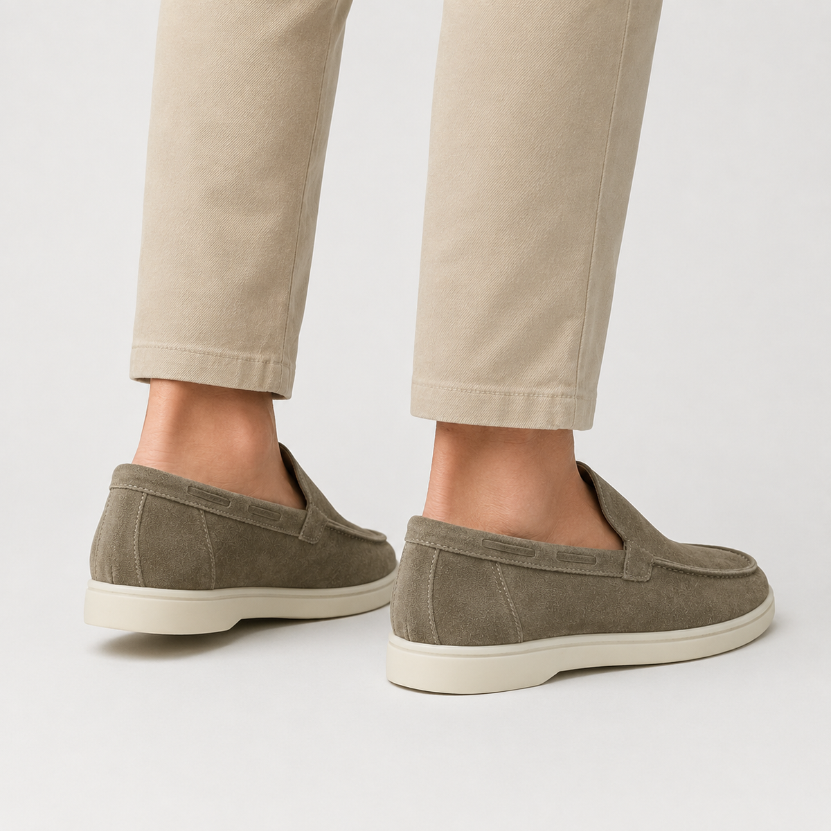 Santos | Loafers with Suede Appearance and Contrast Soles