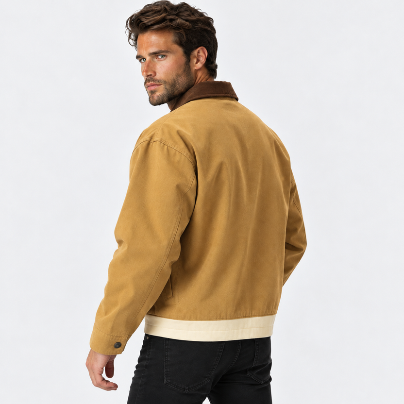 Horacio | Jacket with Contrast Collar and Zip Front
