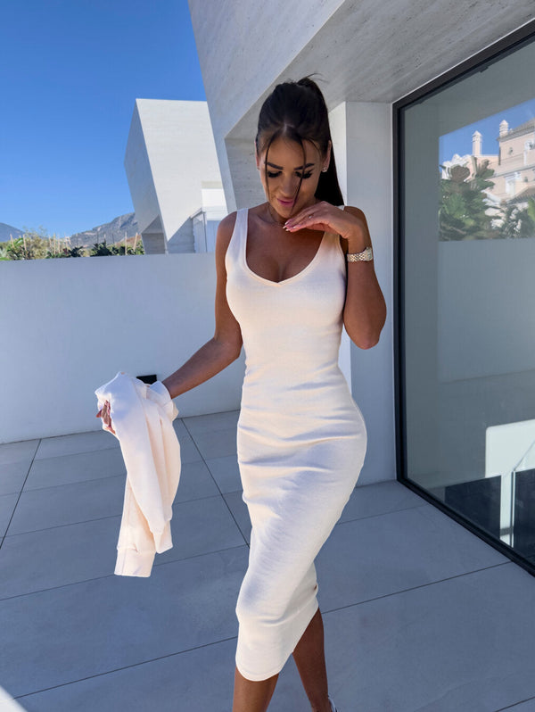Latasha |  V-Neck Long Sleeve Midi Dress Set