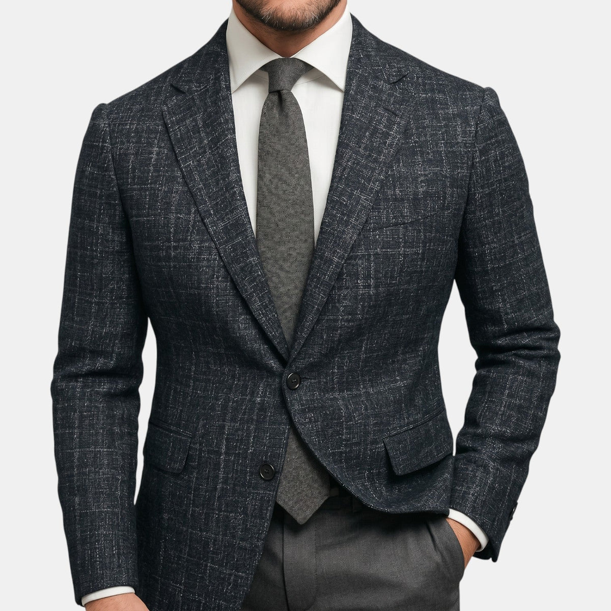 Martyn | Textured Blazer with Notched Lapels