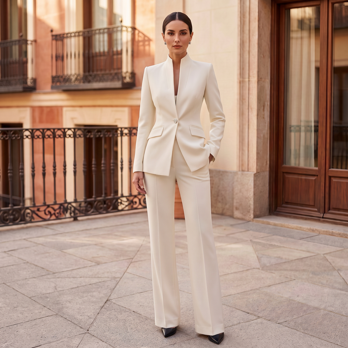 Jennifer | Tailored Jacket and Flared Trousers Set
