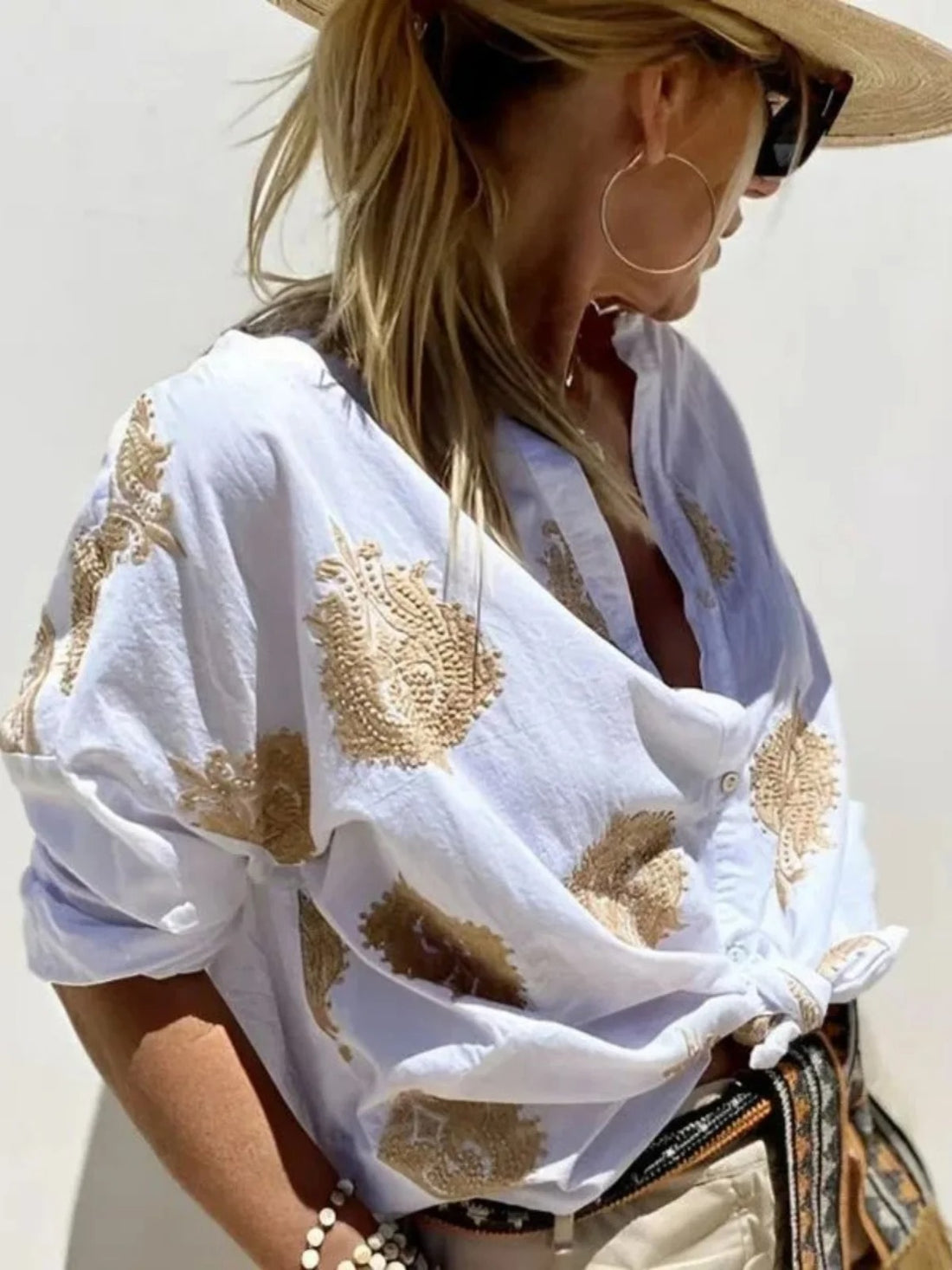 Maarja - Loose-Fitting Blouse With Embroidery