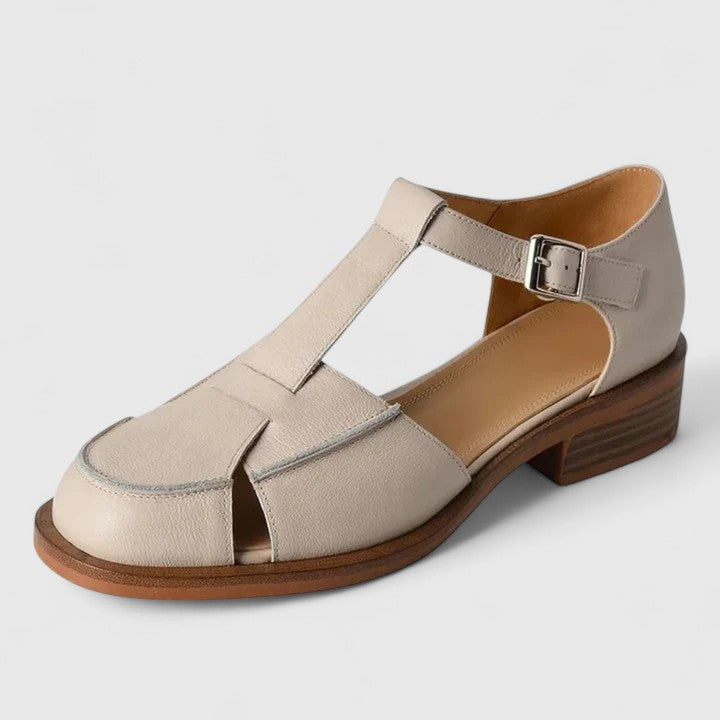 Camelys | Buckle Strap Sandal with Low Heel
