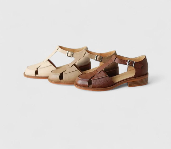 Camelys | Buckle Strap Sandal with Low Heel