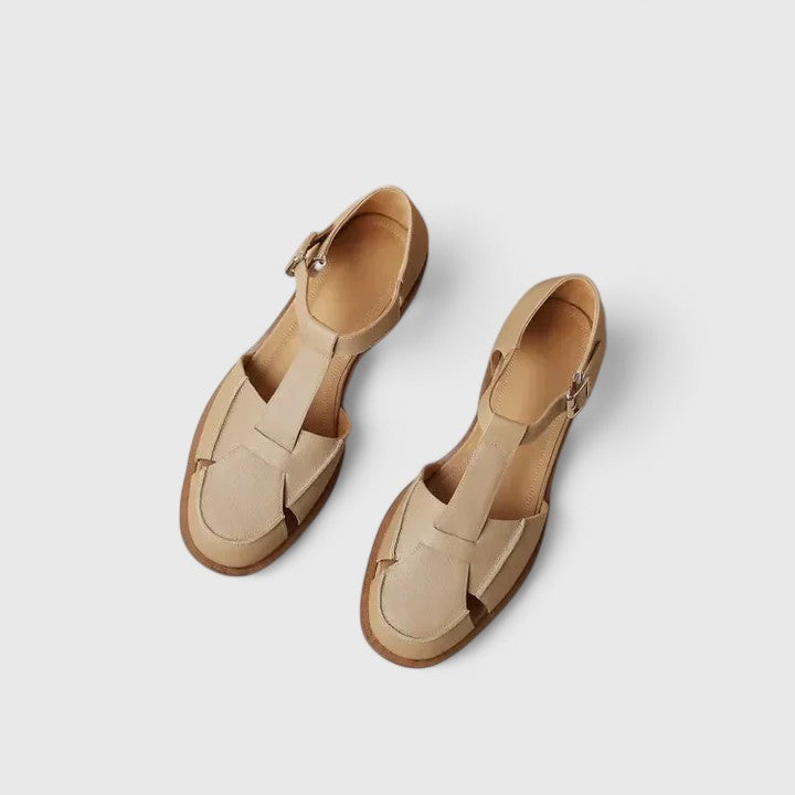 Camelys | Buckle Strap Sandal with Low Heel