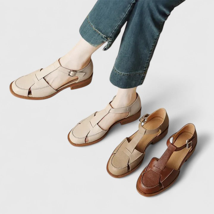 Camelys | Buckle Strap Sandal with Low Heel