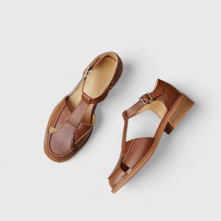 Camelys | Buckle Strap Sandal with Low Heel
