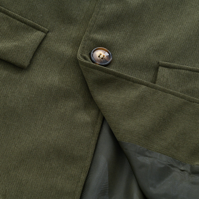 Brendon | Ribbed Short Coat with Stand Collar