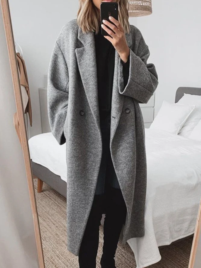 Reyna | Long Double-Breasted Coat with Lapels