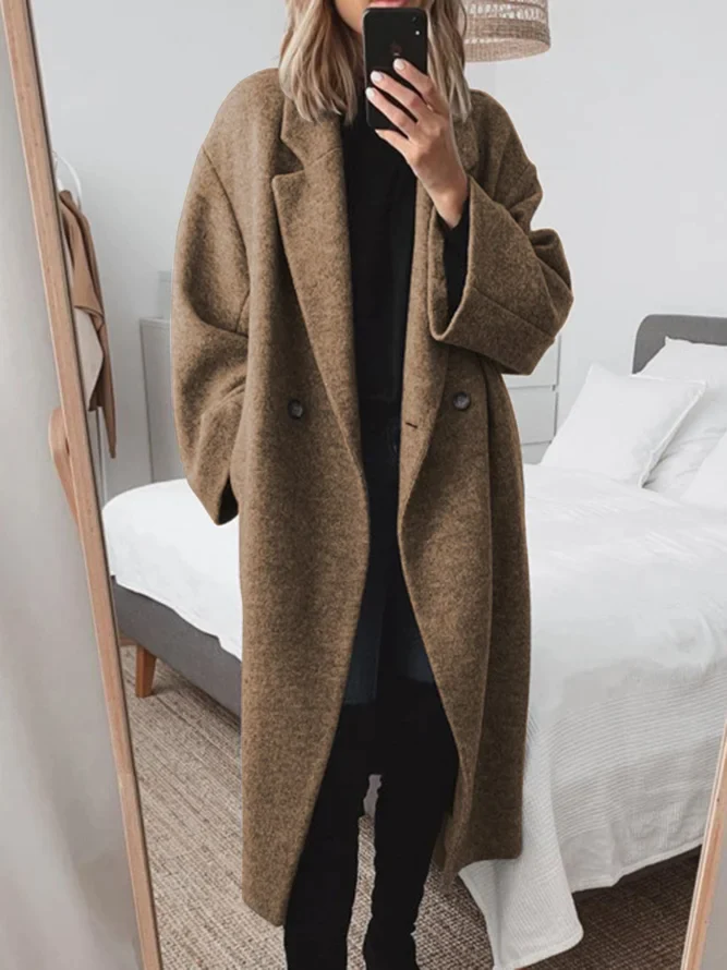 Reyna | Long Double-Breasted Coat with Lapels