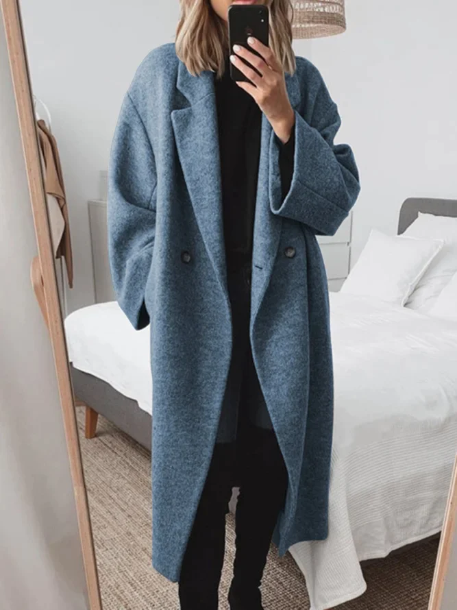 Reyna | Long Double-Breasted Coat with Lapels