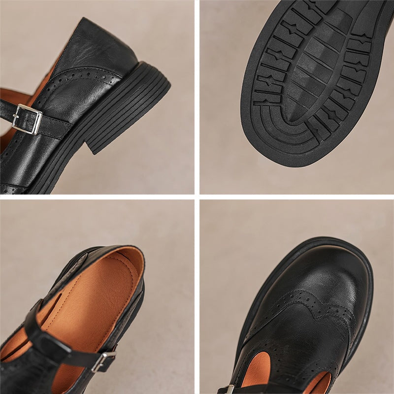 Zayana | Black Buckle Mary Jane Shoes