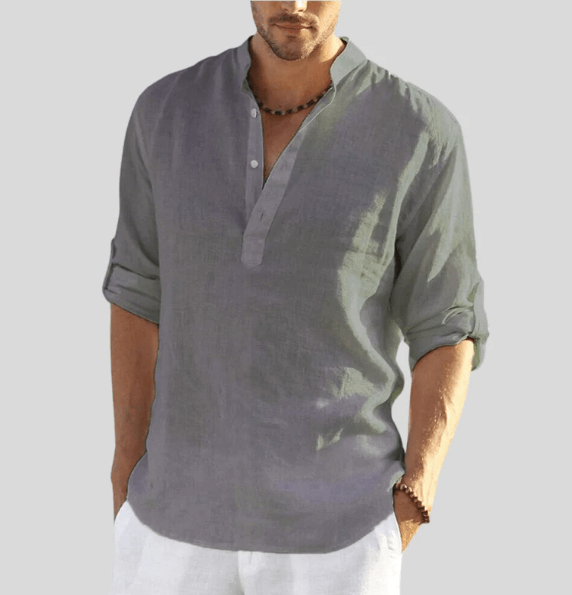 Morgan | Short Sleeve Shirt with Mandarin Collar