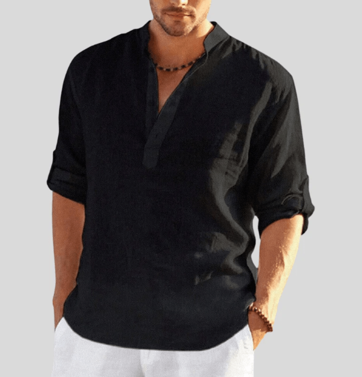 Morgan | Short Sleeve Shirt with Mandarin Collar