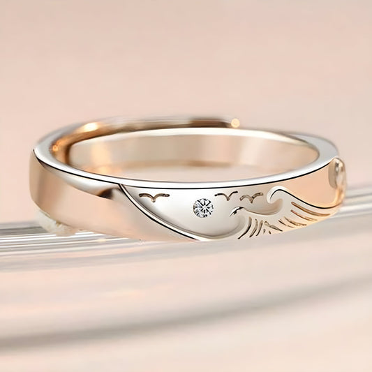 Mollie | Mountain Wave Promise Rings Set