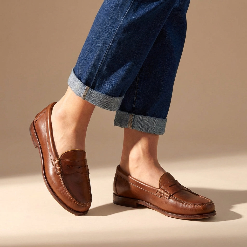 Colleen | Loafers with Penny Strap and Block Heel