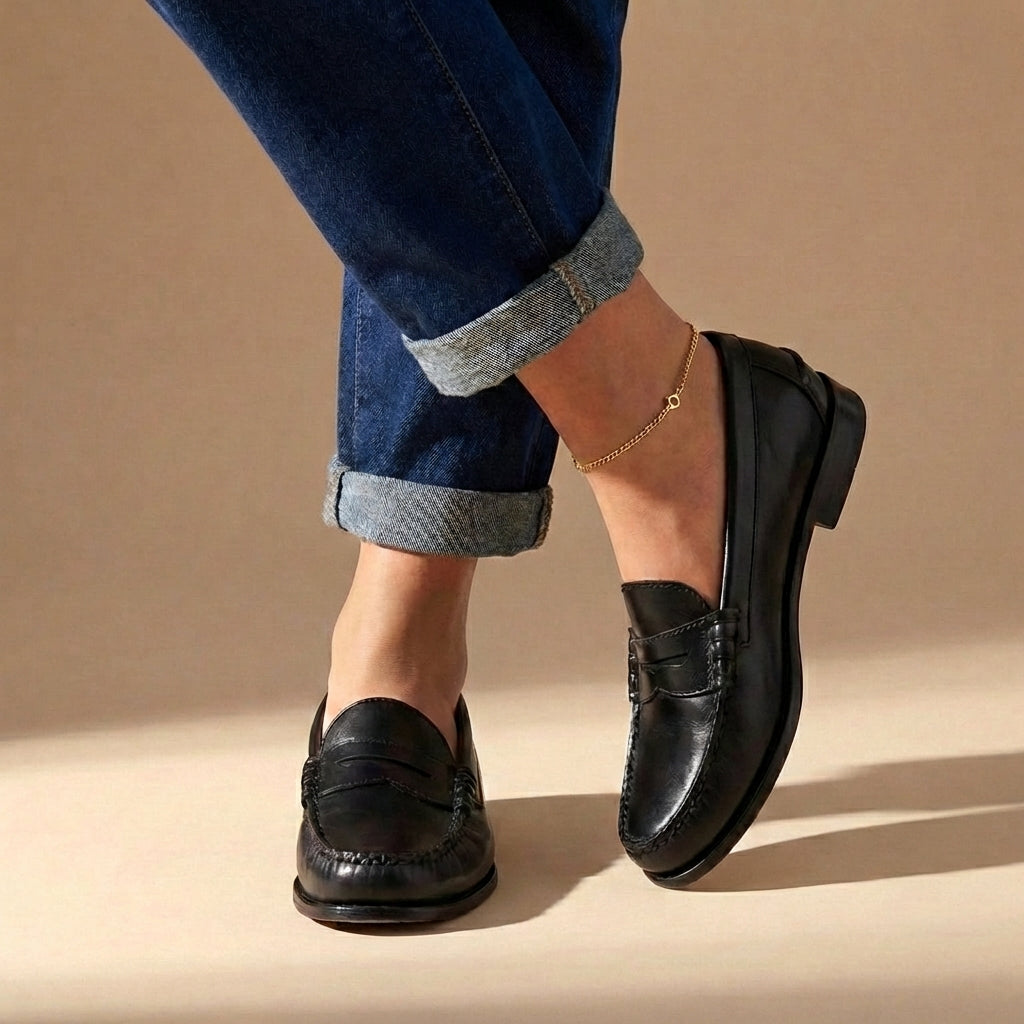 Colleen | Loafers with Penny Strap and Block Heel
