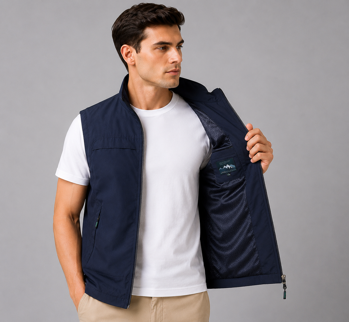 Lenneke | Sleeveless Zip Front Vest with Pockets