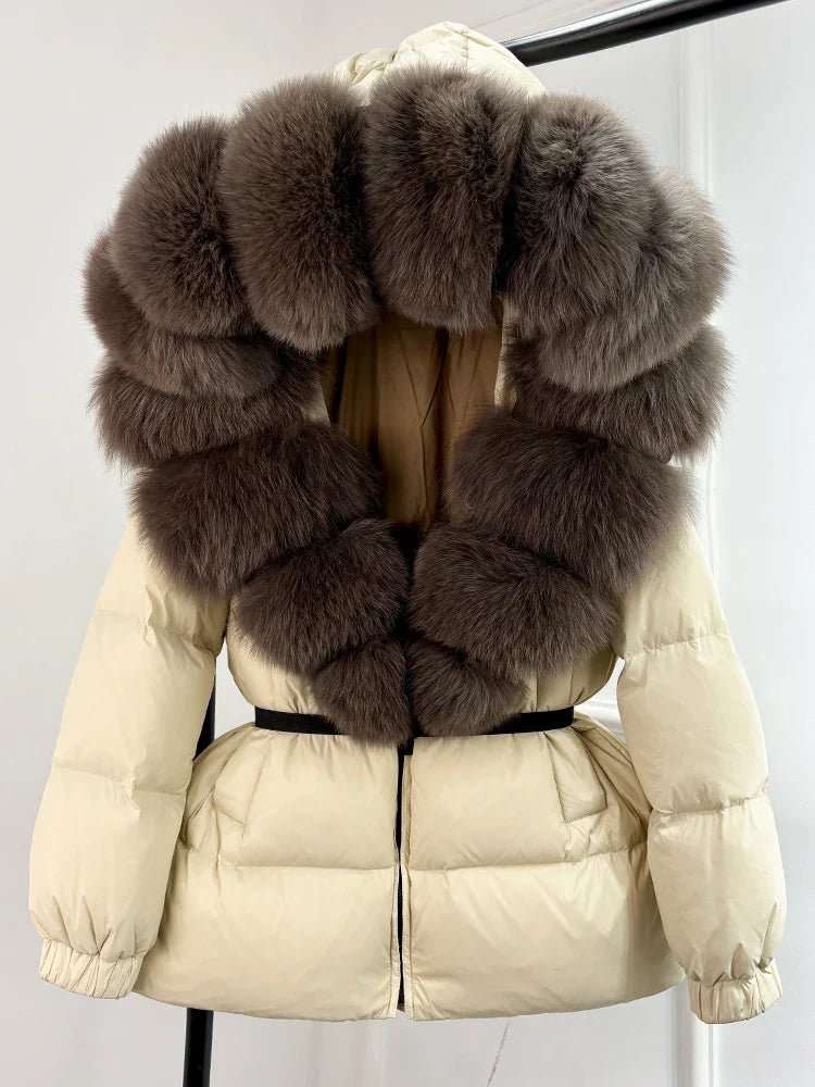 Eusebia | Belted Puffer Jacket with Plush Hood