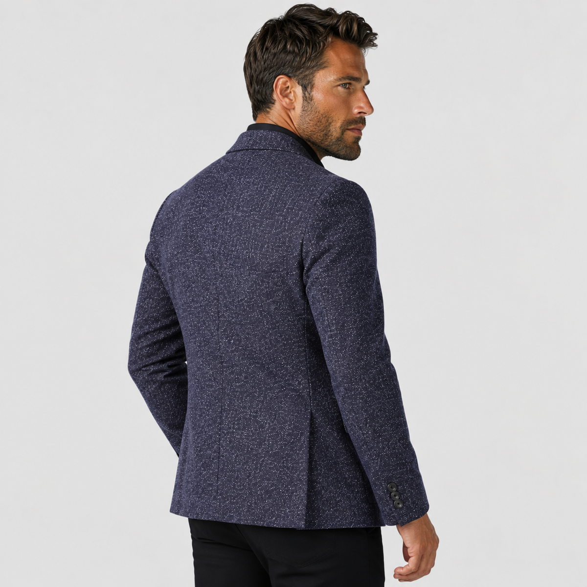 Odilon | Blazer with Notched Lapels and Textured Pattern